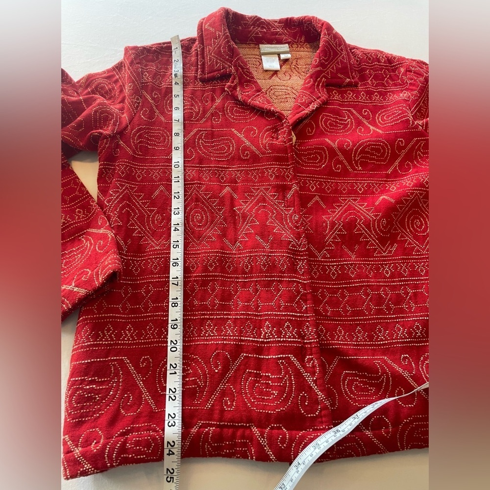 Vintage rare find Coldwater Creek Red  Button-Front jacket size M - Picture 9 of 10